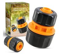 Reparador de manguera de jardín de 3/4 pulgadas x 1 pulgada, acoplador y adaptador, conector de dos mangueras, extensión de accesorios