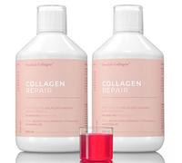 Reparador de Swedish Collagen | Suplemento líquido de colágeno marino hidrolizado de 10 000 mg - 2 x 500 ml (1000 ml), suministro para 40 días | Ácido hialurónico, biotina y vitamina C para cabello