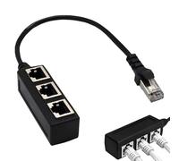 Repartidor Cable Ethernet Rj45,Distribuidor Rj45, Adaptador de Red Rj45 Acoplador 1 Macho a 3 Hembras, Cable Extensor Ethernet, Ether Net LAN Cable Extender para Ether Net Cat5, Cat5e, Cat6