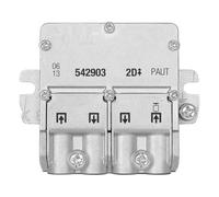 Repartidor mini-PAU 2D con Easy-F, 4 salidas, ideal para distribuciones de señal de televisión y antena en viviendas.