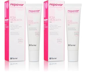 Repavar - Gel de Rosa Mosqueta Puro - Con Bisabolol y Vitamina E - Tratamiento Cosmético para Irritaciones, Rojeces y Erosiones - Válido en Pliegues y Mucosas - 30 ml (Paquete de 2)