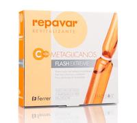 Repavar Revitalizante - Sérum Metaglicanos Flash Extreme - Efecto Tensor Inmediato - Elaborado con Vitamina C - Piel más Luminosa y Radiante - Fija el Maquillaje - 5 Ampollas de 1 ml