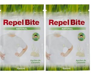 REPEL BITE NATURAL 24 parches repelentes CITRONELA. Protección más natural. Acción hasta 8-12 horas. Para niños y adultos con la piel más sensible. (Paquete de 2)