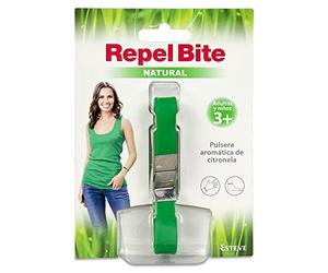 REPEL BITE NATURAL ADULTO pulsera citronela. Pulsera AntImosquitos. Ajustablepara muñeca y tobillo. Resistente al agua. Duración 3 semanas.