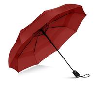 Repel Umbrella Paraguas Plegable Antiviento Pequeño - Mini Paraguas Automático Resistente al Viento y la Lluvia, Perfecto para el Coche, Golf y Viaje (Rojo)