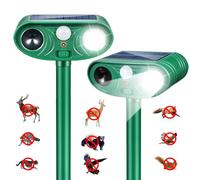 Repelente de animales ultrasónico solar mejorado 2026, disuasorio de ciervos activado por movimiento con luces intermitentes, impermeable IP65, disuasorio de gatos al aire libre, repelente de ardillas