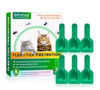 Repelente De Garrapatas Para Gatos Y Gatitos, Gotas Naturales De Rocío Para Gatos, 6 Gotas De Prevención Garrapatas De Flea,Fórmula Segura De Extracto De Hierbas,Defensa Suave Y Efectiva,Acción Rápida
