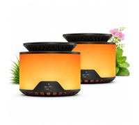 Repelente de mosquitos recargable, paquete de 2, difusor de ventilador portátil con recambios de citronela, geraniol y menta, luz ámbar para patio, USB-C 1500 mAh, 4 cartuchos para terraza de