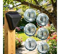 Repelente de pájaros alimentado por energía solar, dispositivo disuasorio de palomas impermeable para exteriores, con alarma de sonido, ahuyentador de pájaros, clacker de ruido para huerto de granja