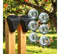 Repelente de pájaros alimentado por energía solar, dispositivo disuasorio de palomas impermeable para exteriores, con alarma de sonido, ahuyentador de pájaros, clacker de ruido para huerto de granja