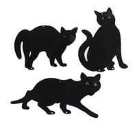 Repelente de pájaros metálico de alta resistencia para gatos, control de plagas de jardín, para parterres y huertos, tamaño A3, color negro, como se muestra en la imagen.