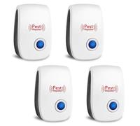 Repelente de plagas ultrasónico, 4 unidades, repelente de mosquitos, trampa para ratones, ratones, mosquitos, cucarachas, arañas, moscas