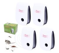Repelente de plagas ultrasónico, antimosquitos, ultrasonido, interior, antiratones, repelente ultrasónico eléctrico, 4 unidades