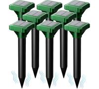 Repelente de topos alimentado por energía solar, disuasorio de topos, 8 unidades, repelente ultrasónico de marmotas para exteriores, repelente de armadillo de serpientes, impermeable, eficaz para