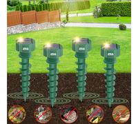 Repelente de topos alimentado por energía solar ultrasónico, repelente solar impermeable de marmotas, disuasorio de serpientes y gotas, espiga para deshacerse de roedores madriguera, repelente de