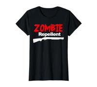 Repelente de Zombies Divertido Apocalipsis Survival Zombie Repelente Camiseta gráfica económica, Mujer, Negro, XS