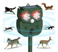 Repelente solar de animales, repelente ultrasónico de mapaches, repelente de animales ultrasónico al aire libre para perros, zorro, conejo, ardillas, coyote, disuasorio de gatos