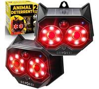 Repelente Solar Nocturno de Animales, 2 Unidades, diseño Mejorado con protección Ocular activada por Movimiento, Dispositivo Repelente eficaz para Coyote, Ciervo, Zorro, Mapache, Luces depredadoras