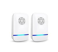 Repelente ultrasónico de plagas 2 Pack, Repelente de ratones eléctrico para sala de estar interior, garaje, almacén, Repelente Ultrasónico no tóxico para mosquitos, arañas, ratones, hormigas