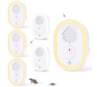 Repelente Ultrasónico de Plagas, 6 Paquetes Electrónico Repelente Mosquitos Control de Plagas, Dispositivo Ultrasónico Anti Mosquitos para Interiores, Insectos, Moscas, Cucarachas, Arañas, Roedores