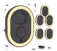 Repelente Ultrasónico de Plagas, 6 Paquetes Electrónico Repelente Mosquitos Control de Plagas, Dispositivo Ultrasónico Anti Mosquitos para Interiores, Insectos, Moscas, Cucarachas, Arañas, Roedores