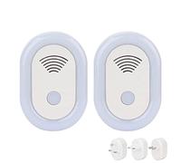 Repelente Ultrasónico De Plagas De 2 Piezas, Repelente Electrónico De Plagas, Control De Plagas De Insectos, Conversión De Frecuencia Inteligente, Repelente De Insectos Inocuo Seguro, 90 V-250 V(EU)