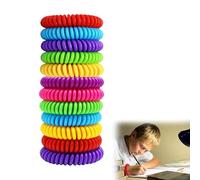 Repelentes de Mosquitos, Pulseras Antimosquitos,Bandas Repelentes de Insectos y Fallos, 100% Naturales, Ajustables para Bebés y Adultos,12 Piezas