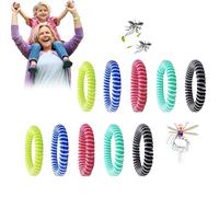 Repelentes de Mosquitos, Pulseras Antimosquitos,Bandas Repelentes de Insectos y Fallos, 100% Naturales, Ajustables para Bebés y Adultos,10 Piezas