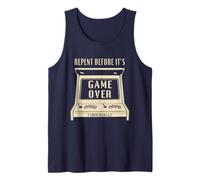 Repent Before It's Game Over - Retro Arcade Game Christian Camiseta sin Mangas