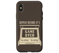 Repent Before It's Game Over - Retro Arcade Game Christian Carcasa para iPhone X/XS