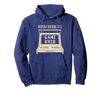 Repent Before It's Game Over - Retro Arcade Game Christian Sudadera con Capucha