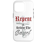 Repent & Believe The Gospel: Christian Faith Jesus Quote Carcasa para iPhone 16 Pro