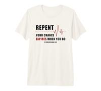 Repent, Your Chance Expires When You Do Heartbeat EKG Faith Camiseta Premium
