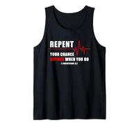 Repent, Your Chance Expires When You Do Heartbeat EKG Faith Camiseta sin Mangas
