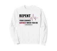 Repent, Your Chance Expires When You Do Heartbeat EKG Faith Sudadera