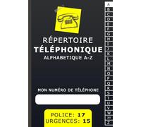 Répertoire Téléphonique: Carnet d'Adresses Alphabétique A-Z Facile à Lire pour Seniors, Grand-Mère et Grand-Père