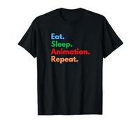 Repetición de animación Eat Sleep para animadores y Amantes del Anime Camiseta