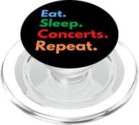 Repetición de conciertos Eat Sleep para los Amantes de los conciertos y la música PopSockets PopGrip para MagSafe