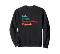 Repetición de Encaje Eat Sleep para lacemakers y Artistas del Encaje Sudadera