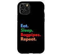 Repetición de gaitas Eat Sleep para jugadores y amantes de la gaita Carcasa para iPhone 11 Pro