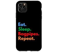 Repetición de gaitas Eat Sleep para jugadores y amantes de la gaita Carcasa para iPhone 11 Pro Max