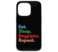 Repetición de gaitas Eat Sleep para jugadores y amantes de la gaita Carcasa para iPhone 13 Pro