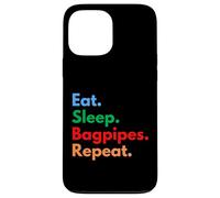 Repetición de gaitas Eat Sleep para jugadores y amantes de la gaita Carcasa para iPhone 13 Pro Max