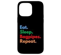 Repetición de gaitas Eat Sleep para jugadores y amantes de la gaita Carcasa para iPhone 14 Pro Max