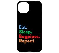 Repetición de gaitas Eat Sleep para jugadores y amantes de la gaita Carcasa para iPhone 15 Plus
