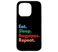 Repetición de gaitas Eat Sleep para jugadores y amantes de la gaita Carcasa para iPhone 15 Pro