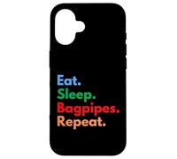Repetición de gaitas Eat Sleep para jugadores y amantes de la gaita Carcasa para iPhone 16