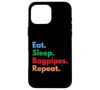 Repetición de gaitas Eat Sleep para jugadores y amantes de la gaita Carcasa para iPhone 16 Pro Max