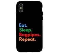 Repetición de gaitas Eat Sleep para jugadores y amantes de la gaita Carcasa para iPhone X/XS