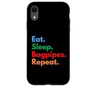 Repetición de gaitas Eat Sleep para jugadores y amantes de la gaita Carcasa para iPhone XR